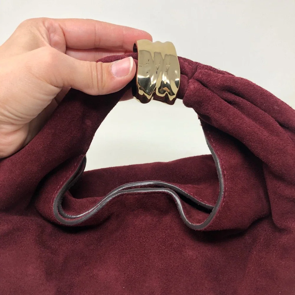 Madewell The Mini Pouch in Suede Cabernet Red Suede‎ NY139 NWT Hobo Purse